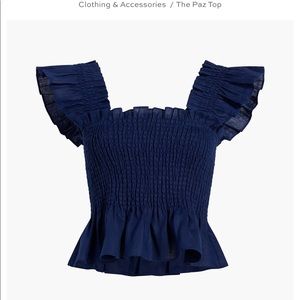 Hill House Home The Ellie (Paz) crop top in navy linen. Never worn w/tags.